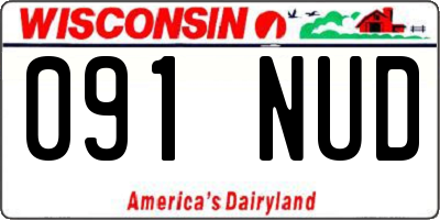WI license plate 091NUD