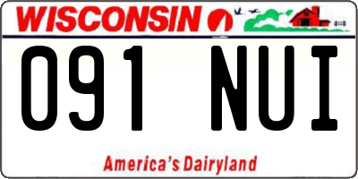 WI license plate 091NUI