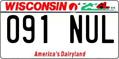 WI license plate 091NUL