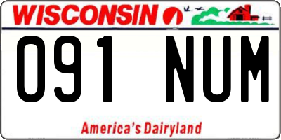 WI license plate 091NUM