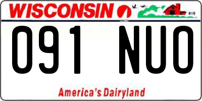 WI license plate 091NUO