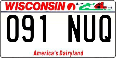 WI license plate 091NUQ