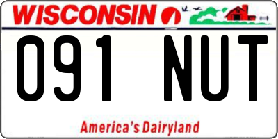 WI license plate 091NUT
