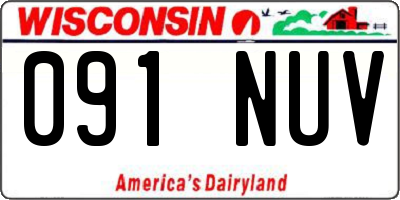 WI license plate 091NUV