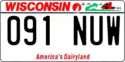 WI license plate 091NUW