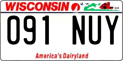 WI license plate 091NUY