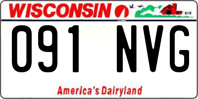 WI license plate 091NVG