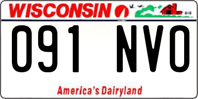 WI license plate 091NVO
