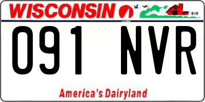 WI license plate 091NVR