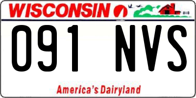 WI license plate 091NVS