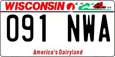 WI license plate 091NWA