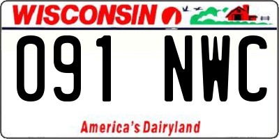WI license plate 091NWC