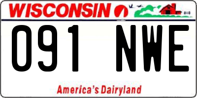 WI license plate 091NWE