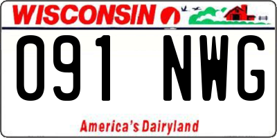 WI license plate 091NWG