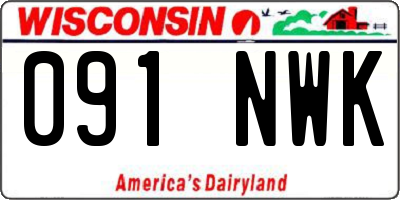WI license plate 091NWK