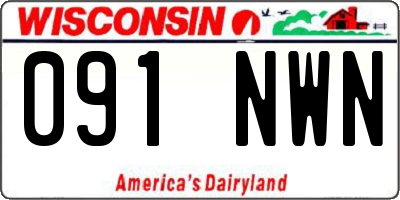 WI license plate 091NWN