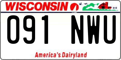 WI license plate 091NWU
