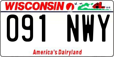 WI license plate 091NWY