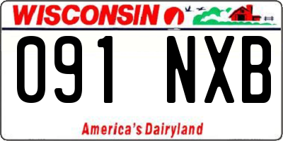 WI license plate 091NXB
