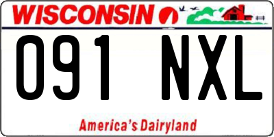 WI license plate 091NXL