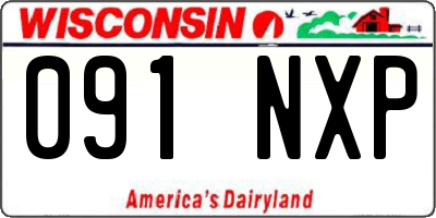 WI license plate 091NXP