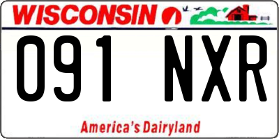 WI license plate 091NXR