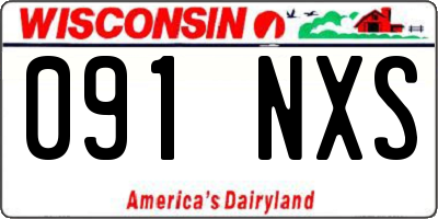 WI license plate 091NXS