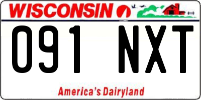 WI license plate 091NXT