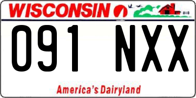 WI license plate 091NXX