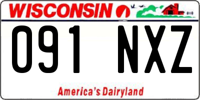 WI license plate 091NXZ