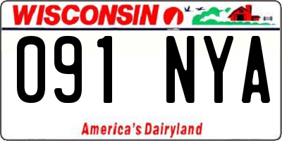 WI license plate 091NYA