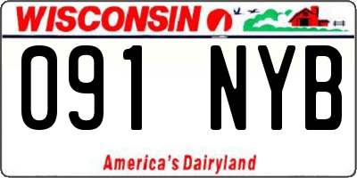 WI license plate 091NYB