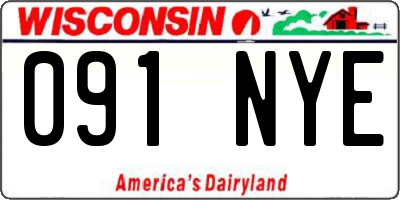 WI license plate 091NYE