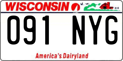 WI license plate 091NYG