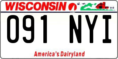 WI license plate 091NYI