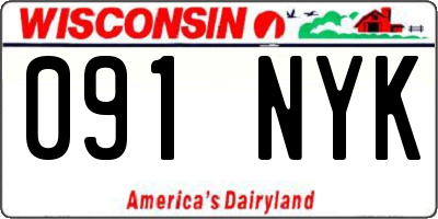 WI license plate 091NYK