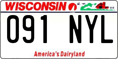 WI license plate 091NYL