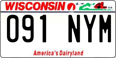 WI license plate 091NYM