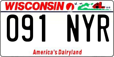 WI license plate 091NYR