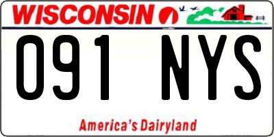 WI license plate 091NYS