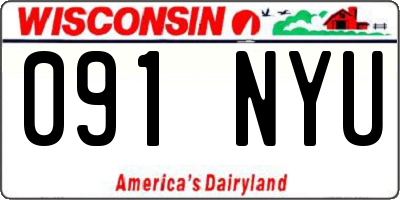 WI license plate 091NYU