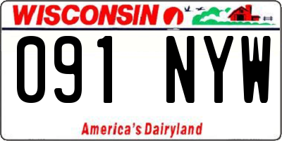 WI license plate 091NYW