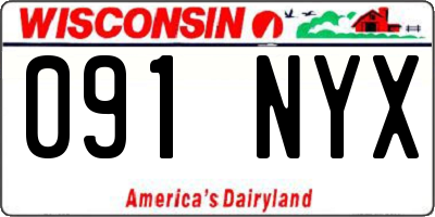 WI license plate 091NYX