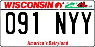 WI license plate 091NYY