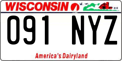 WI license plate 091NYZ