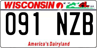 WI license plate 091NZB