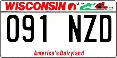 WI license plate 091NZD