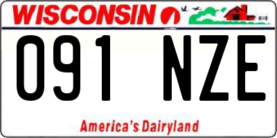 WI license plate 091NZE