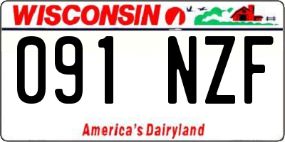 WI license plate 091NZF