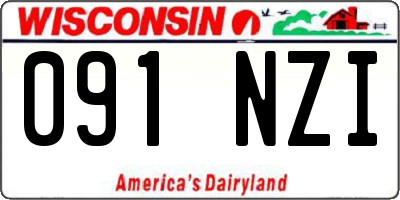 WI license plate 091NZI
